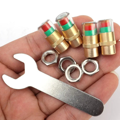 Indicateur de pression de voiture, couvercle de assujetanti-poussière, version antivol, noyau de cuivre complet, moniteur de bouchon d'iode basse pression