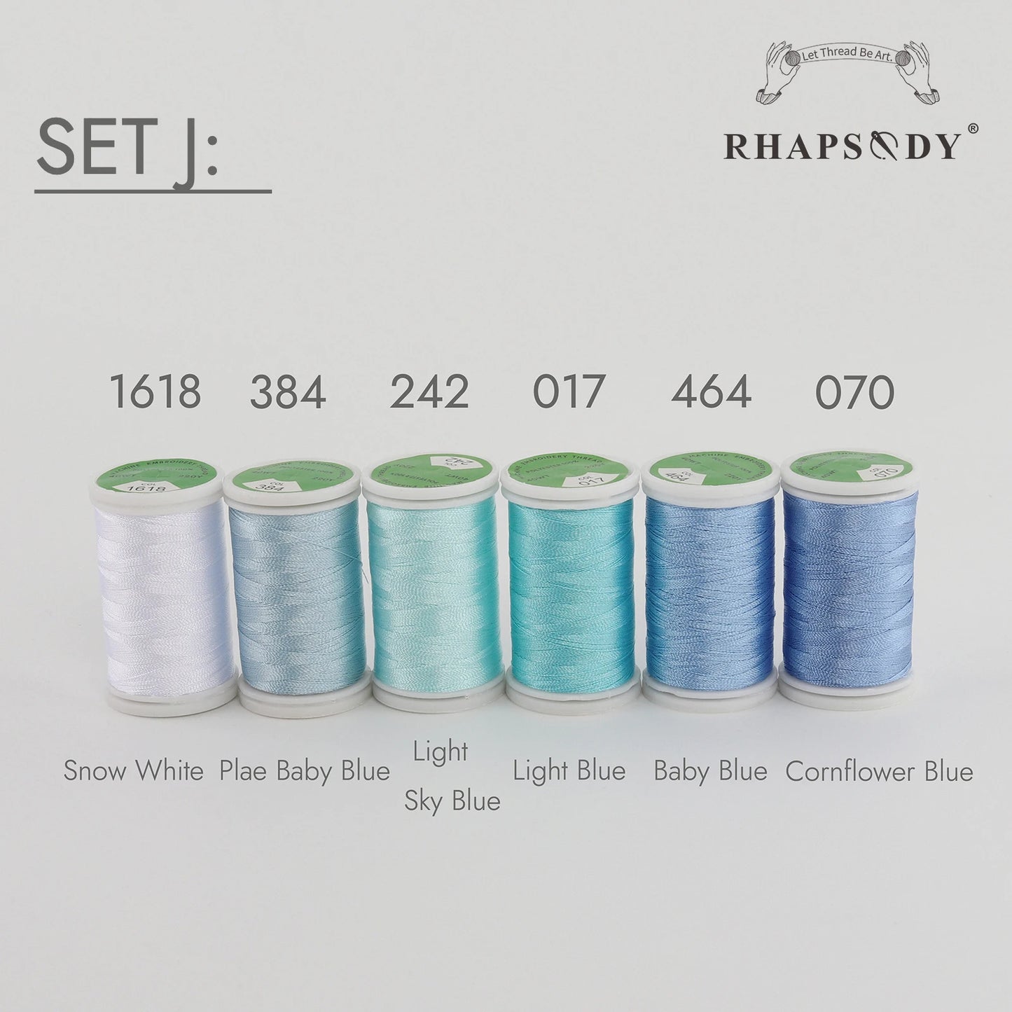 Rhapsody 6/60 ensemble de couleurs frère fil à broder en Polyester de qualité supérieure 200M (220Y) chaque bobine frère Babylock Janome Singer Hom