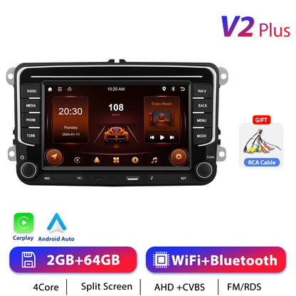 Podofo 7 "9" CarPlay Android autoradio pour Volkswagen VW Golf Passat JETTA Skoda siège voiture système Intelligent 2din GPS autoradio