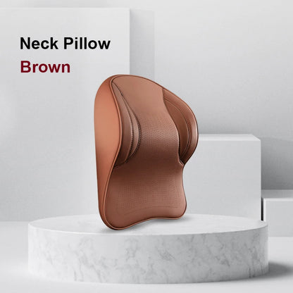 Coussin de nuque et support lombaire en mousse à mémoire de forme pour voiture, soulage le cou et le bas du dos, facile à installer, disponible en plusieurs couleurs