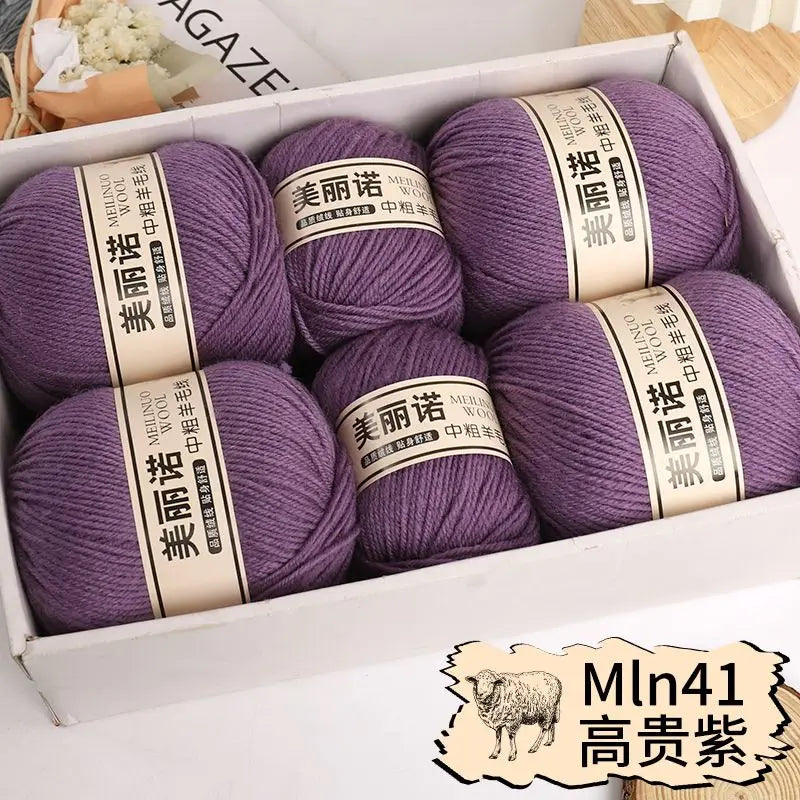 Fil de laine mi-épais pour chaussettes, tricot à la main, pull, pantalon, foulards, vêtements en cachemire mérinos, fil de Crochet doux pour bébé, 500 g/ensemble
