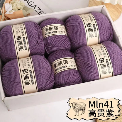 Fil de laine mi-épais pour chaussettes, tricot à la main, pull, pantalon, foulards, vêtements en cachemire mérinos, fil de Crochet doux pour bébé, 500 g/ensemble