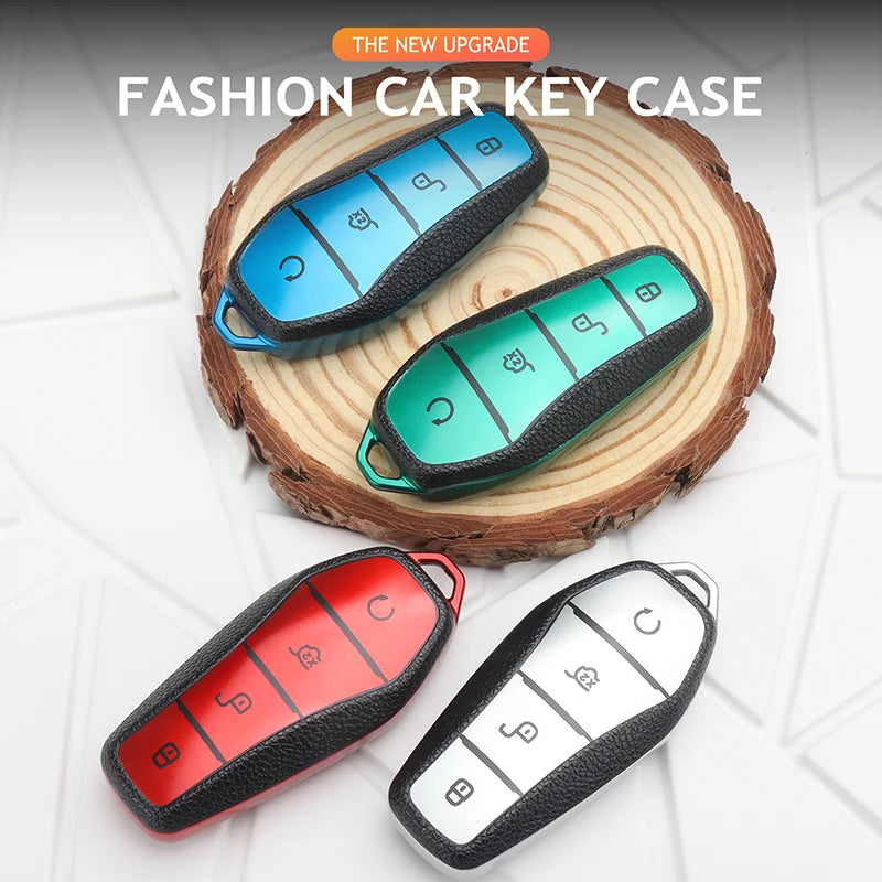 حافظة مفتاح السيارة لـ BYD Seal Atto 3 Seal u dm i Song Plus Dolphin King EV Tang Dm QIn PLUS MAX Yuan، غطاء مفتاح من مادة Tpu، إكسسوارات سيارات