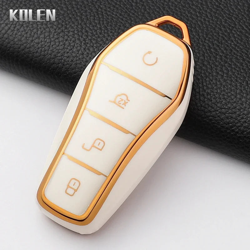 Pour BYD Song Plus Atto 3 Han EV Tang DM Qin joint dauphin mode TPU voiture clé housse protégée porte-clés Fob accessoires