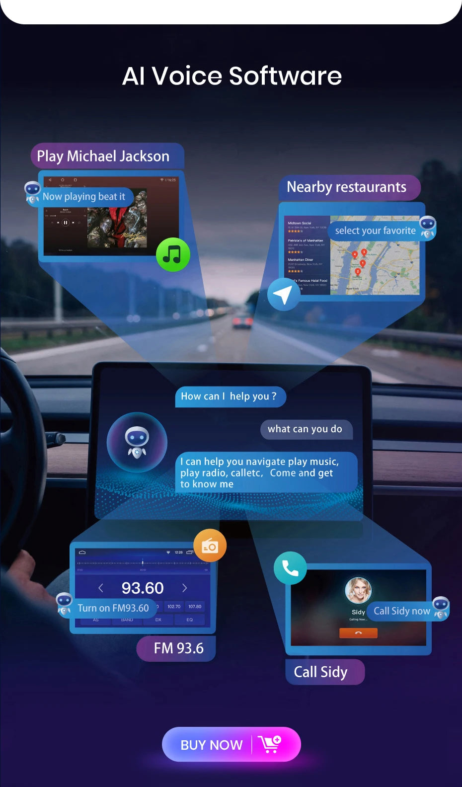 Junsun-V1 AI Voice Wireless CarPlay Android Auto Radio, KIT Rods 2007, 2008, 2009, 2010-2016, 4G, Système intelligent de voiture, GPS