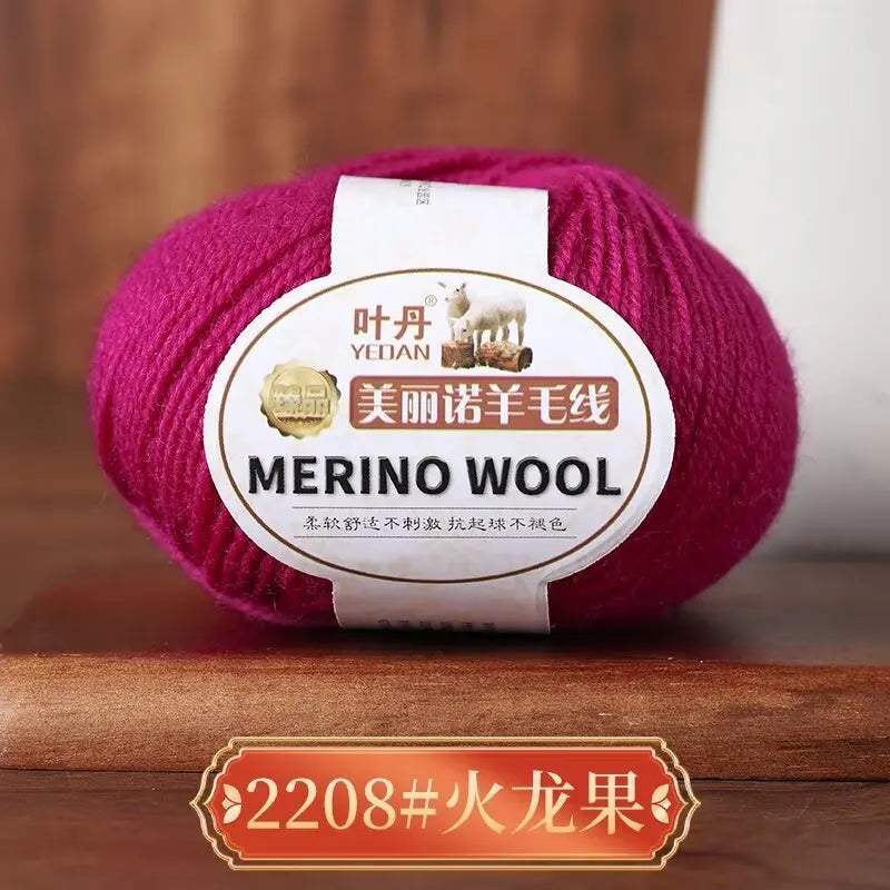 Rouleau de fil de laine mérinos doux pour bébé, 50g/rouleau, 100M, anti-boulochage, bricolage, tricot à la main, écharpe au Crochet, vêtements, chapeaux