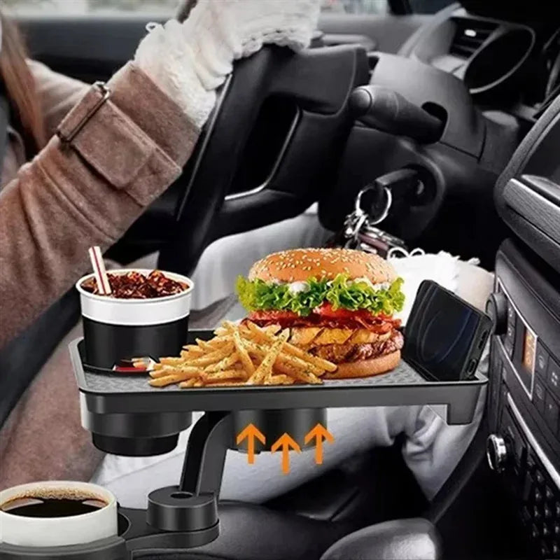 Plateau porte-gobelet universel pour voiture de haute qualité - 360 °     Organisateur rotatif réglable à double tasse