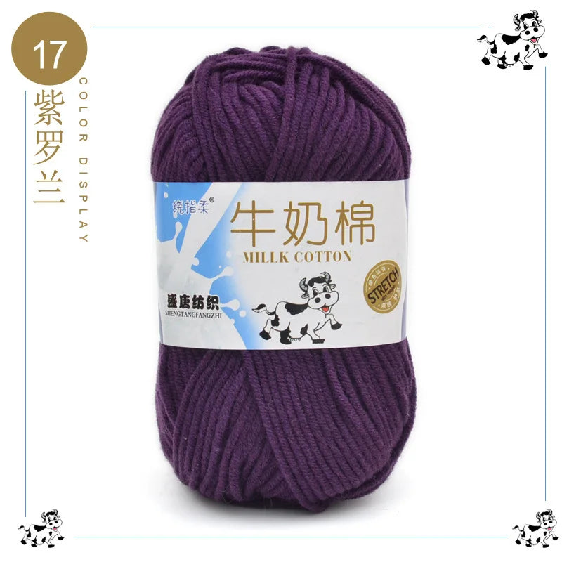 Fil à tricoter en coton au lait, 5 brins, 50g, pour bricolage de sacs de poupée, fil, écharpe, chaussettes