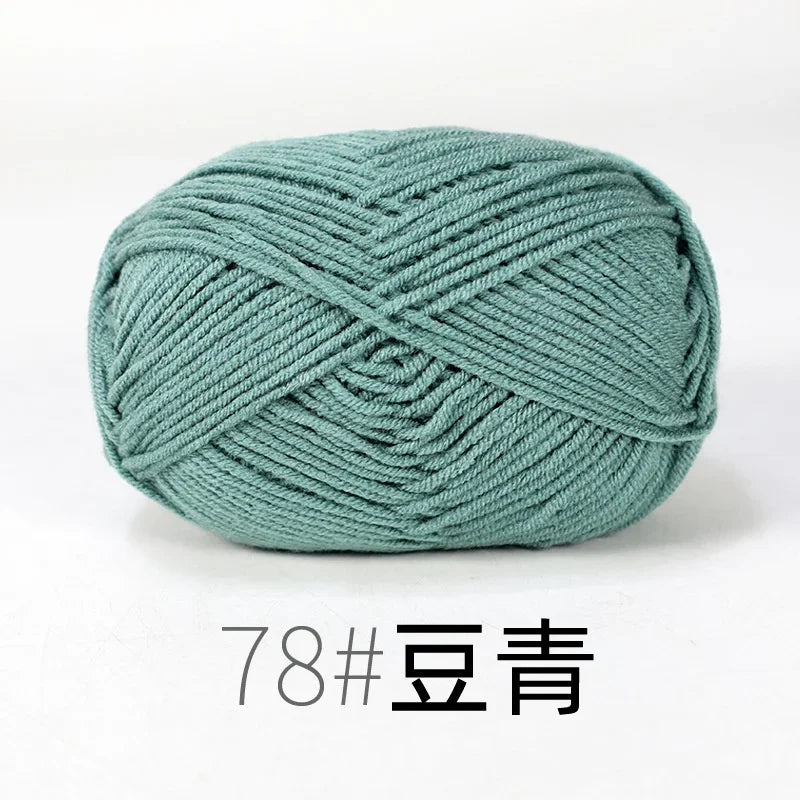 Fil de Lanas teint en coton au lait, 86 couleurs, 4 plis, pour bébé, chapeau, écharpe, pull, poupées, artisanat fait à la main