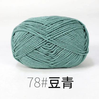 Fil de Lanas teint en coton au lait, 86 couleurs, 4 plis, pour bébé, chapeau, écharpe, pull, poupées, artisanat fait à la main