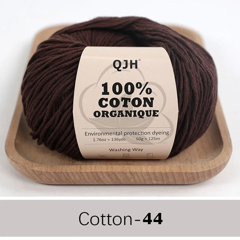 QJH 100% fil de coton, fil de poids de Sport pour bébé en coton, fil Amigurumi, fil doux d'été, fil au Crochet/à tricoter-6 pièces