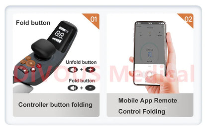 Offre spéciale Mobile Bluetooth contrôlé automatique pliant batterie au Lithium électrique fauteuil roulant handicapé mobilité Scooter