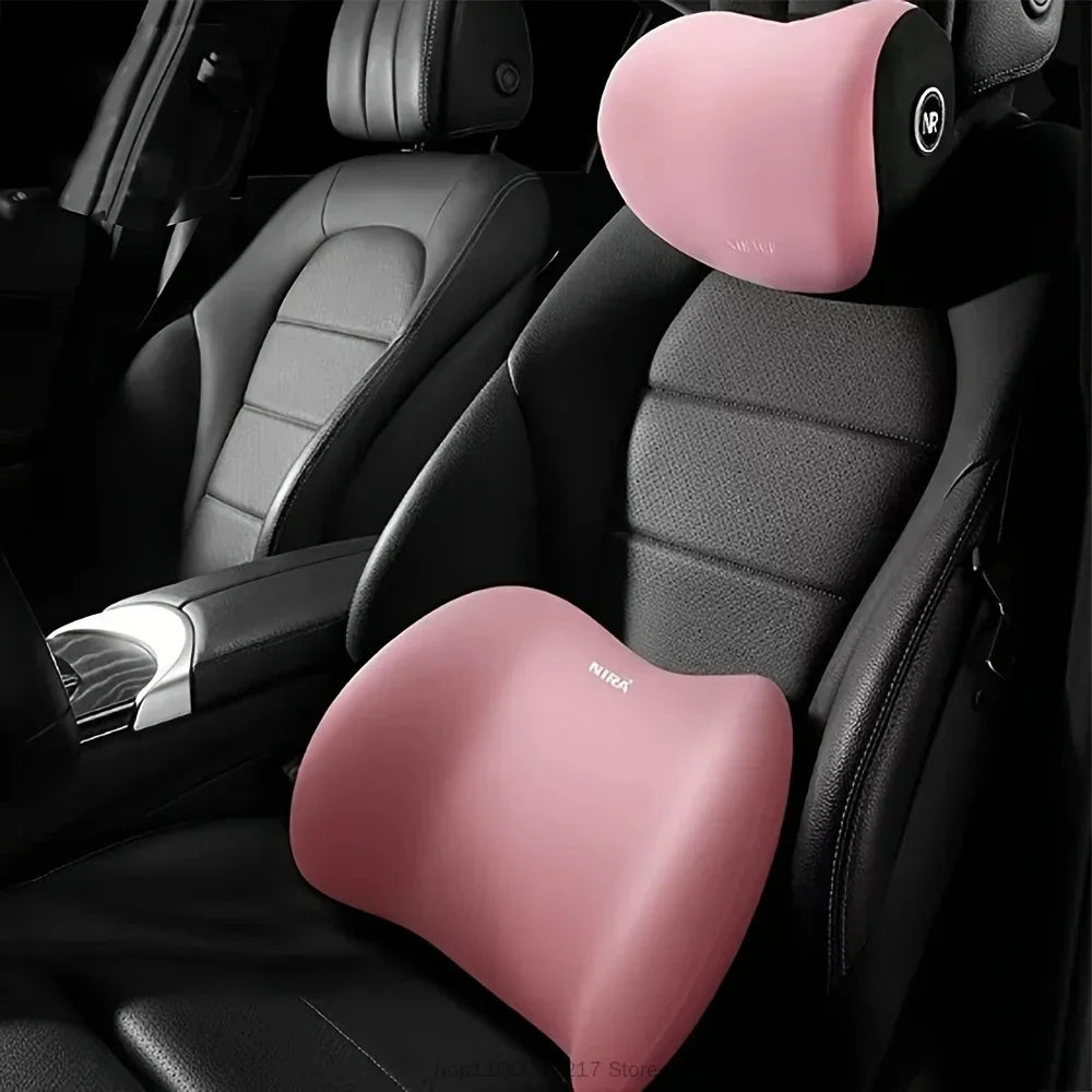 Coussin de siège auto universel toutes saisons, ergonomique, en mousse à mémoire de forme - coussin lombaire ou appui-tête ou ensemble