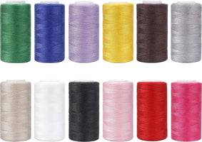 12 pièces fils à coudre tout usage en Polyester pré-enroulé Machine à broder et à coudre bricolage fil à broder fil à coudre 380Yards