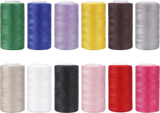 12 pièces fils à coudre tout usage en Polyester pré-enroulé Machine à broder et à coudre bricolage fil à broder fil à coudre 380Yards