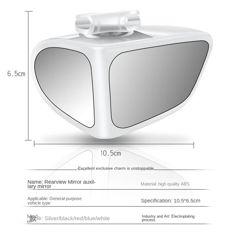 Rétroviseurs de voiture réglables et rotatifs, rétroviseur grand angle, rétroviseur de sécurité transparent, accessoires convexes, angle mort à 360 °, 2 pièces