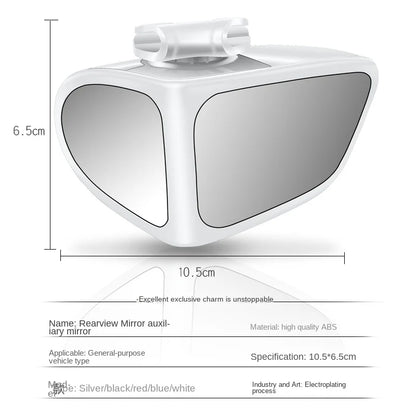 Rétroviseurs de voiture réglables et rotatifs, rétroviseur grand angle, rétroviseur de sécurité transparent, accessoires convexes, angle mort à 360 °, 2 pièces
