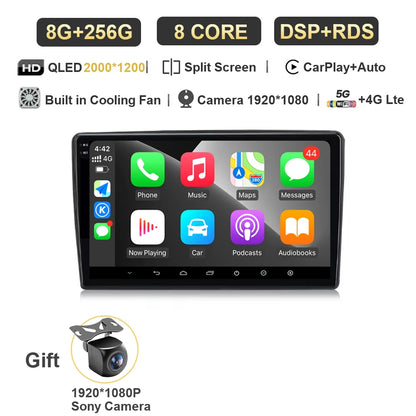 Autoradio Android 15 Carplay pour citroën C5 2 2008 2009 - 2017, lecteur multimédia GPS de Navigation, WiFi + 4G stéréo, vidéo DSP automatique BT