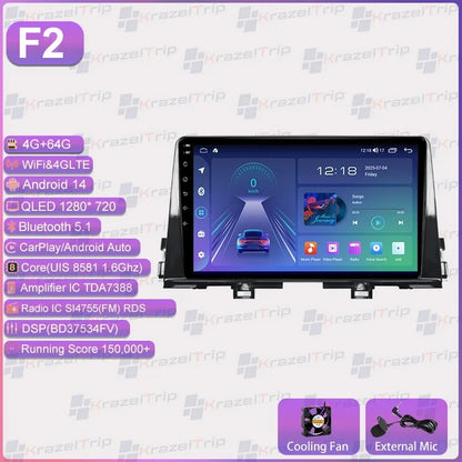 Autoradio Android 9 pouces pour KIA Morning 3 Picanto 2016 2017 2018 2019 2020 - 2023, GPS stéréo Carplay Autoradio DAB WIFI DSP RDS