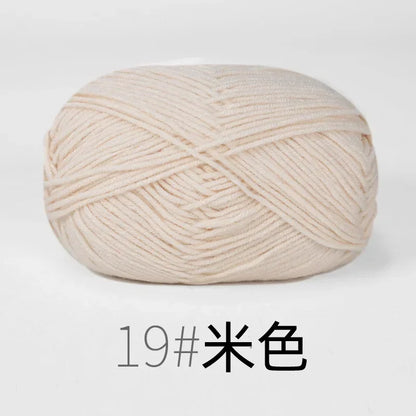 Fil de Lanas teint en coton au lait, 86 couleurs, 4 plis, pour bébé, chapeau, écharpe, pull, poupées, artisanat fait à la main