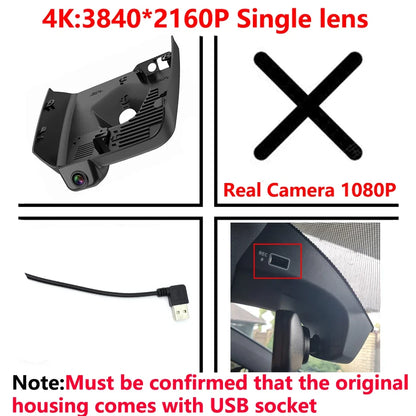 ZJCGO-Enregistreur vidéo de caméra de tableau de bord pour Lynk & Co 01 PHEV, DVR de voiture, 4K, WiFi, 3840x2160, 2018, 2019, 2020, 2021, 2022, 2023