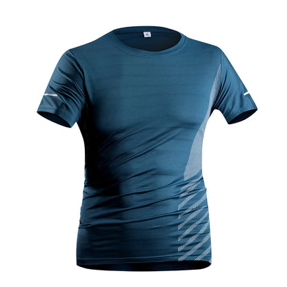 T-shirt de course à manches courtes pour hommes, Ice InjThin, Top Casting, Impression, vaccage rapide, Respirant, Fitness, Sports, Été, 5XL