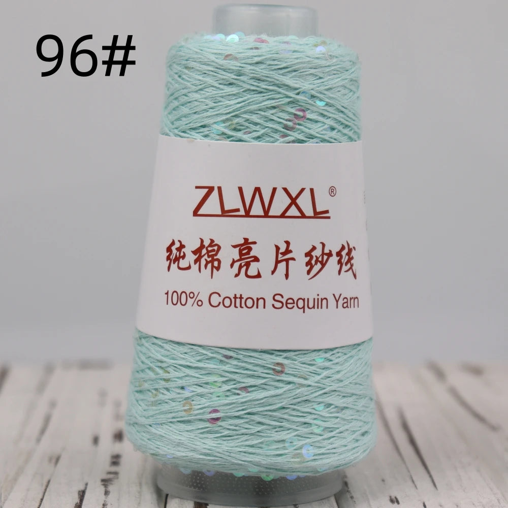   Блэк – fil de coton à paillettes, 100g, 800M, 3mm, décoration tricotée, crochet à la main, tricot jaune