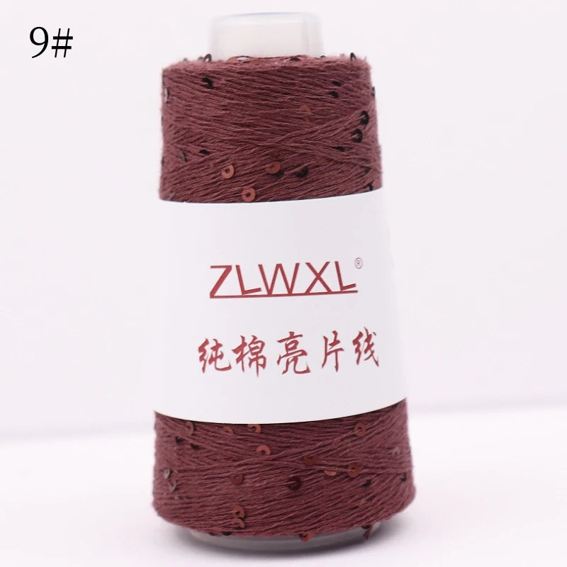   Блэк – fil de coton à paillettes, 100g, 800M, 3mm, décoration tricotée, crochet à la main, tricot jaune