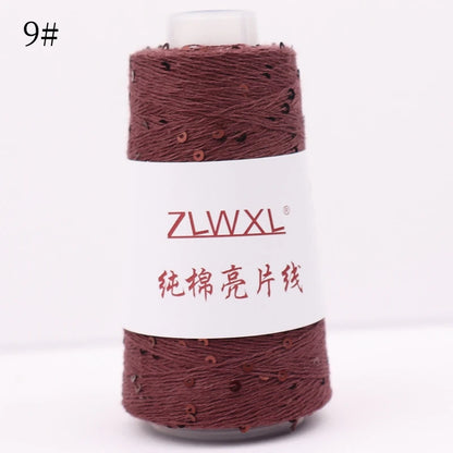   Блэк – fil de coton à paillettes, 100g, 800M, 3mm, décoration tricotée, crochet à la main, tricot jaune