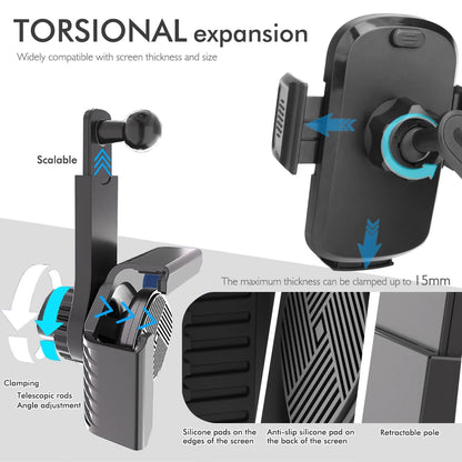 Support de téléphone portable pour écran d'affichage monté sur voiture, Rotation libre à 360 degrés, support pliable utilisé pour voiture et véhicule électrique