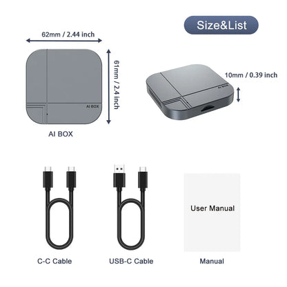 2026 3 en 1 Android 12 CarPlay Smart Ai Box 4 + 32G 2 + 16G adaptateur de voiture Android sans fil Plug & Play boîte de télévision de voiture pour YouTube Netflix
