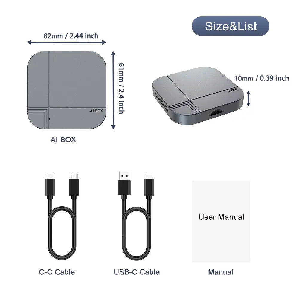 2026 3 en 1 Android 12 CarPlay Smart Ai Box 4 + 32G 2 + 16G adaptateur de voiture Android sans fil Plug & Play boîte de télévision de voiture pour YouTube Netflix