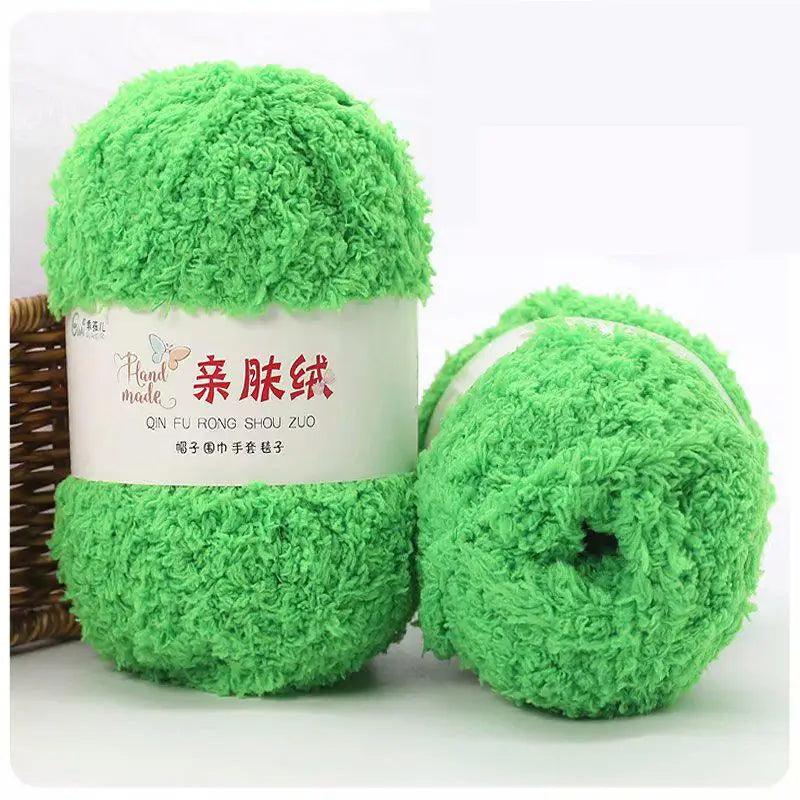 Fil Chenille doux et fin en velours de corail, 50g/paquet, fils de serviette pour tricoter, fil au Crochet, tricot à la main, poupées de bricolage