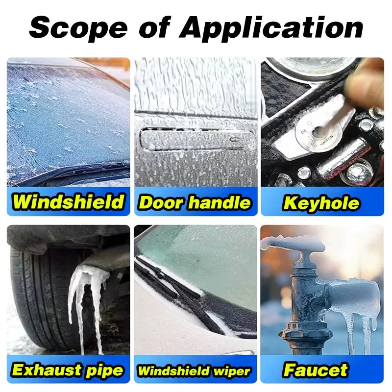 La neige de voiture en spray, fonde rapidement la neige sur le pare-brise, les poignées et les miroirs. Protégez votre véhicule.