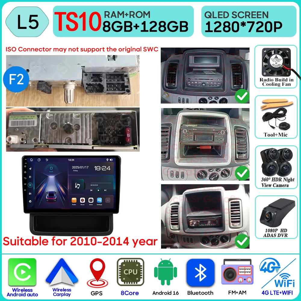 Autoradio Android 16 pour Renault Trafic 2 pour Opel Vivaro A pour Nissan primastar 2001 - 2014 GPS Navigation Carplay Android Auto