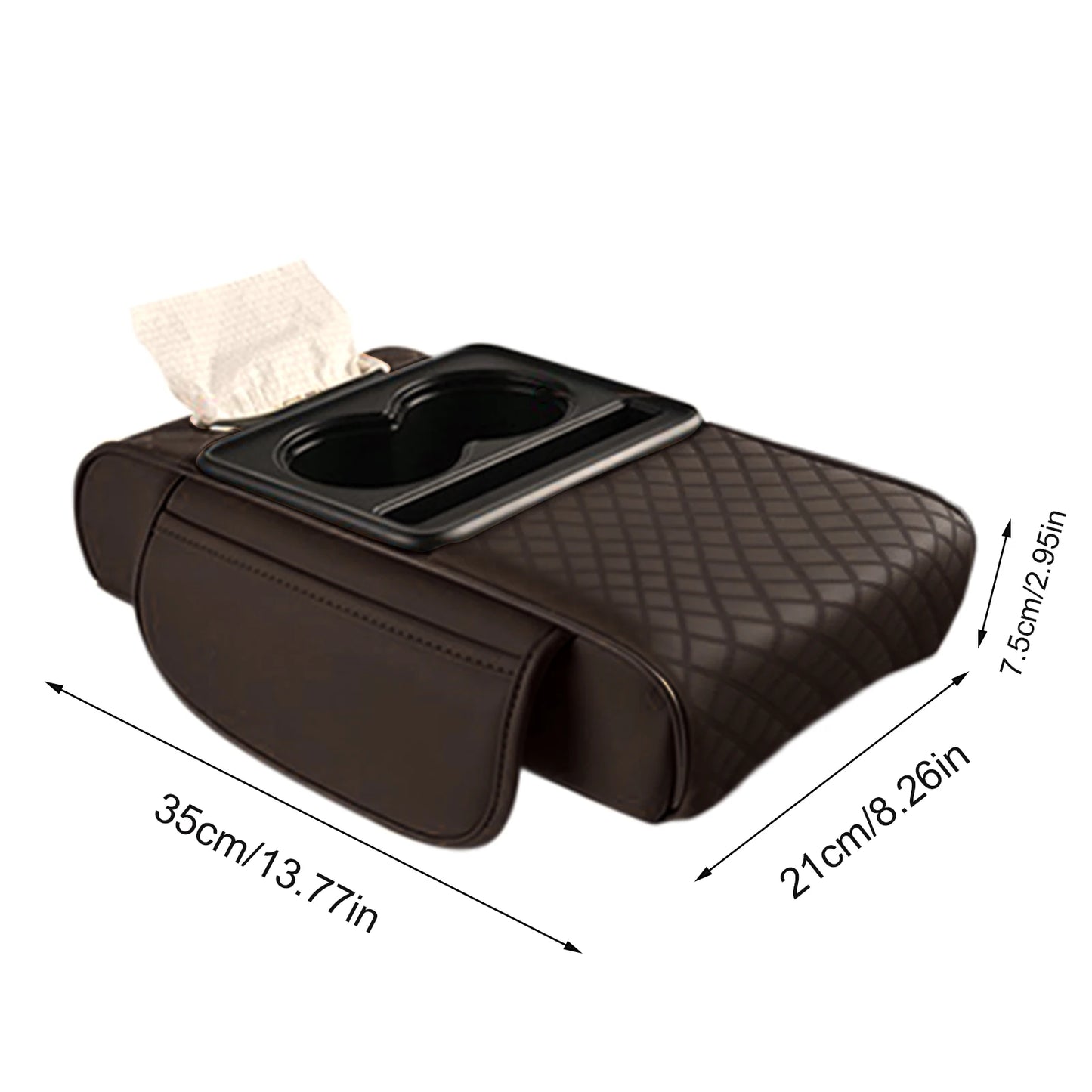 Coussin d'extension multifonctionnel pour accoudoir de voiture, coussin de console centrale épaissi de 7,5 cm, support de coude, organisateur de voiture