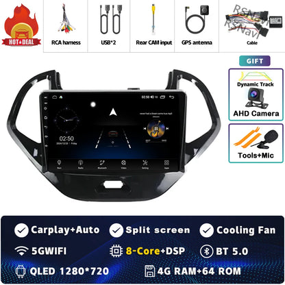 Android 15 Carplay Auto pour Ford Figo 2015 2016 2017 2018 autoradio 4G WIFI lecteur multimédia srereo Navigation vidéo 360 caméra