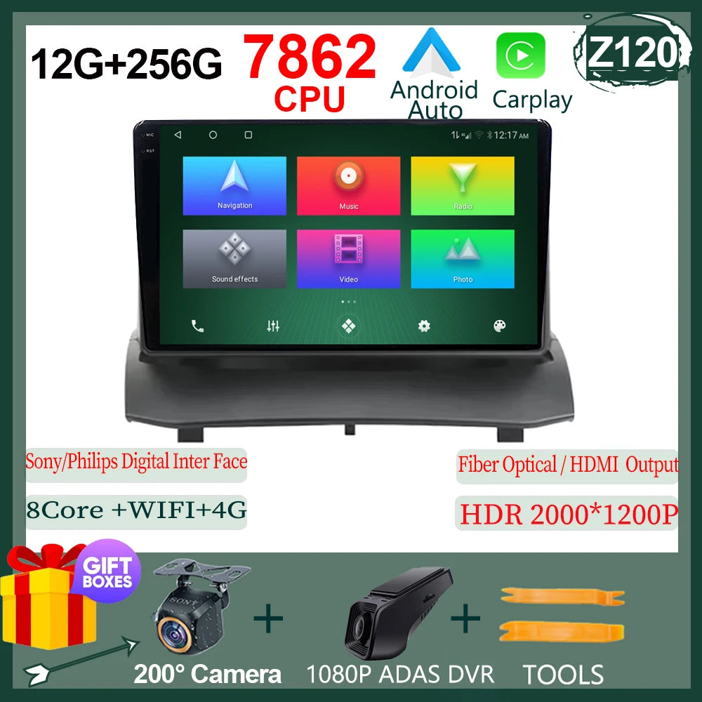 Android pour Ford Fiesta MK7 2009 - 2017 haute performance CPU tactile vidéo Bluetooth stéréo QLED écran Carplay vidéo DSP DVD