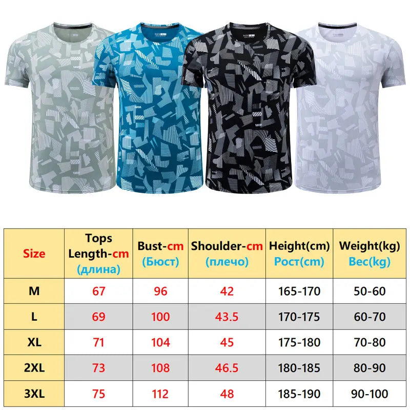 Chemises de sport à manches courtes pour hommes, t-shirt à séchage rapide, respirant, course à pied, jogging, entraînement de gym 3D, impression de lettres, mode