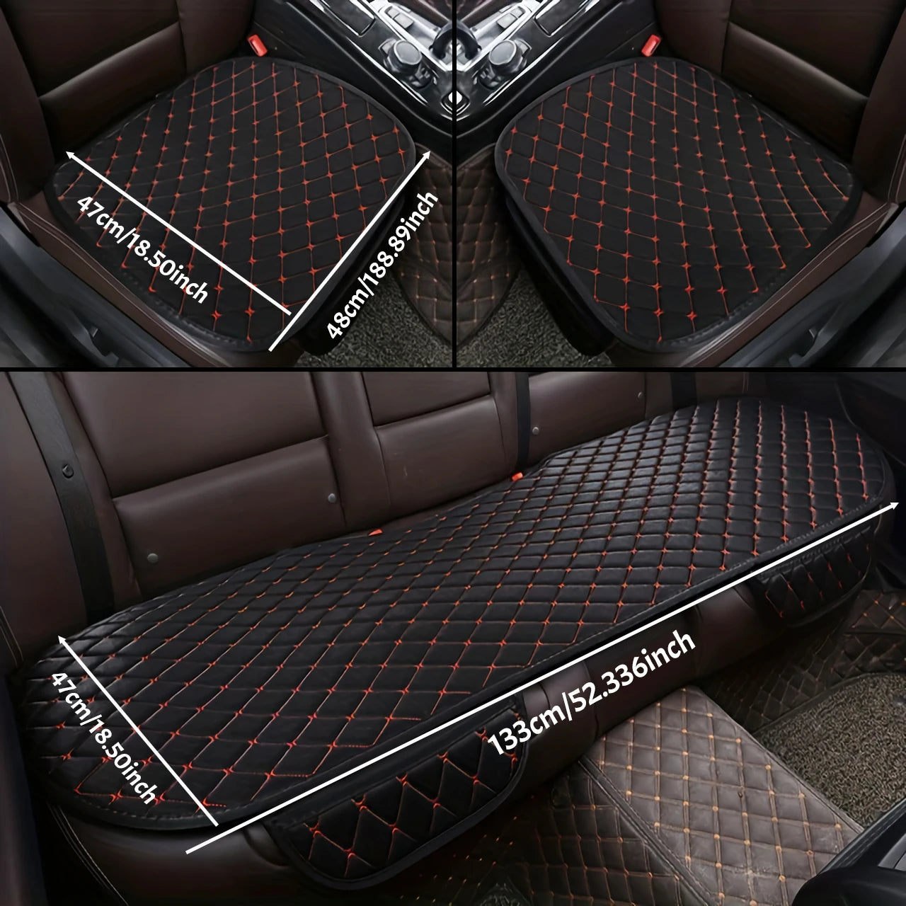 Kcimo 3 pièces coton et lin housse de siège de voiture ensemble universel housse de siège de voiture coussin protecteur de siège de voiture intérieur accessoires de voiture