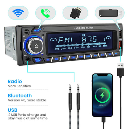 Junsun 1 Din lecteur de voiture MP3 DAB DAB + récepteur Audio numérique Radio stéréo 7 couleurs bouton Bluetooth 2 USB TF AUX FM AM musique
