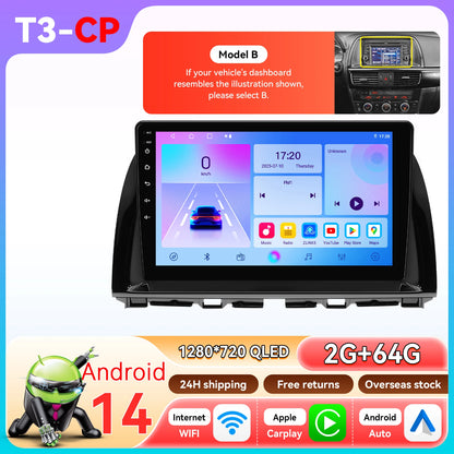 Snapdragon 8Core Android 14 autoradio pour Mazda CX5 CX-5 2012-2015 lecteur multimédia 6115 360 Cam Autoaradio Carpay Android Auto