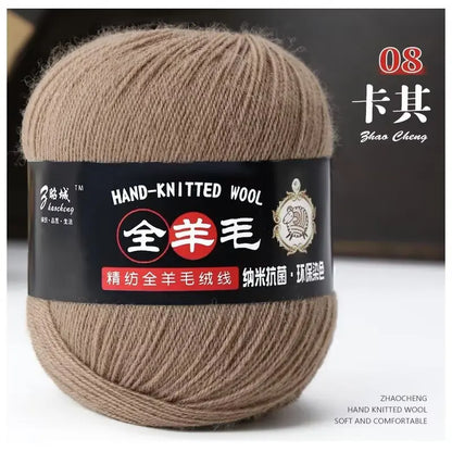 Rouleau de fil mérinos pur 100% laine, 50 g/rouleau, pour tricoter à la main, écharpe douce, pull, bricolage de poupée, matériel tissé