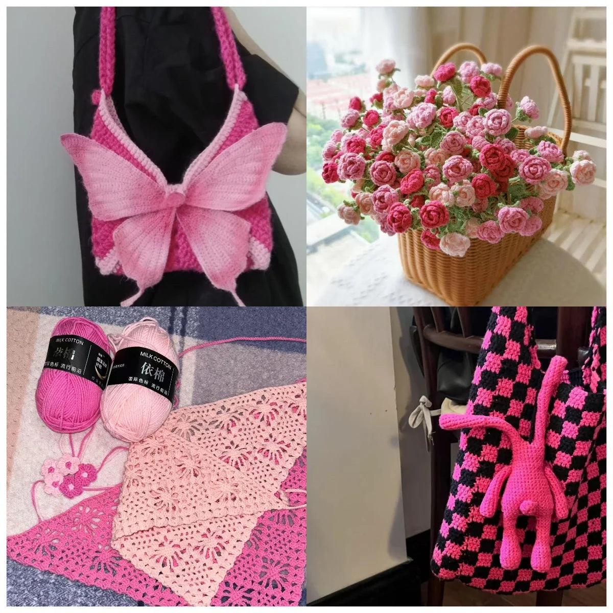 Nouveau 10 pièces série rose fil lait coton fil combinaison Crochet tricot fil ensemble pour bricolage à la main artisanat pull écharpe tricot