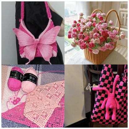 Nouveau 10 pièces série rose fil lait coton fil combinaison Crochet tricot fil ensemble pour bricolage à la main artisanat pull écharpe tricot