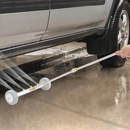 منظف هيكل سفلي للسيارة 4000PSI من الفولاذ المقاوم للصدأ، منظف هيكل السيارة السفلي بـ 4 فوهات مع قضيبين تمديد وعجلات لغسيل السيارات