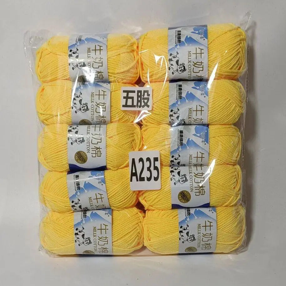 Fil de coton au lait de couleurs mélangées, 10 pièces, 500g, 5 plis, ensemble de fils au Crochet doux, fleurs tricotées à la main, fils peignés artisanaux au Crochet