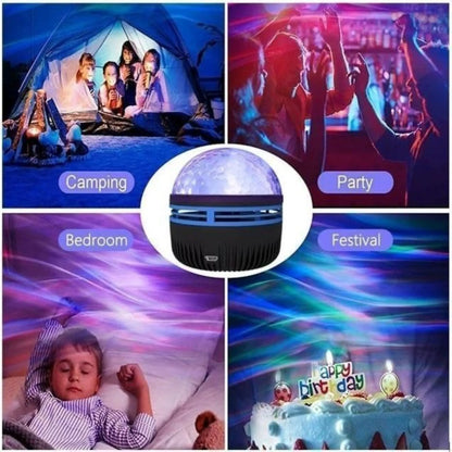 Projecteur LED Ciel Étoilé RGB Galaxie Lampe d'Ambiance Projection Noël Halloween Télécommande 7 Couleurs Rotation Automatique Maison