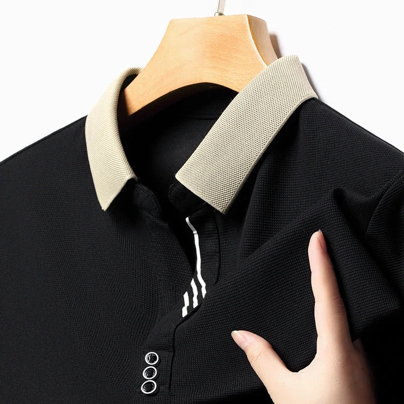 Polo à manches courtes pour hommes, couleur unie, décontracté, mode, haut d'été confortable pour les affaires et les loisirs