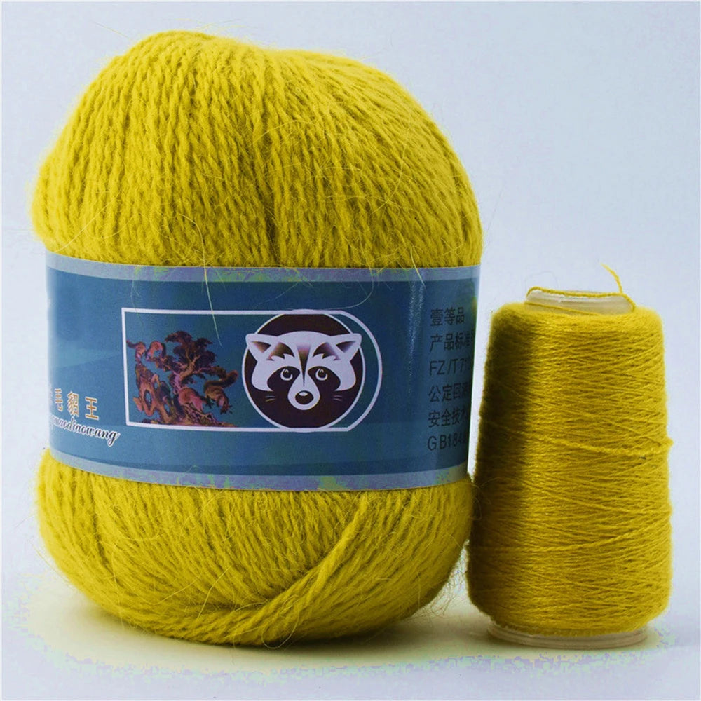Fil de fourrure de vison pour fils pour tricoter et Crochet, fil de t-shirt en dentelle à 2 plis pour tricoter à la main, couture, 1 écheveau 340 M 50 + 20g